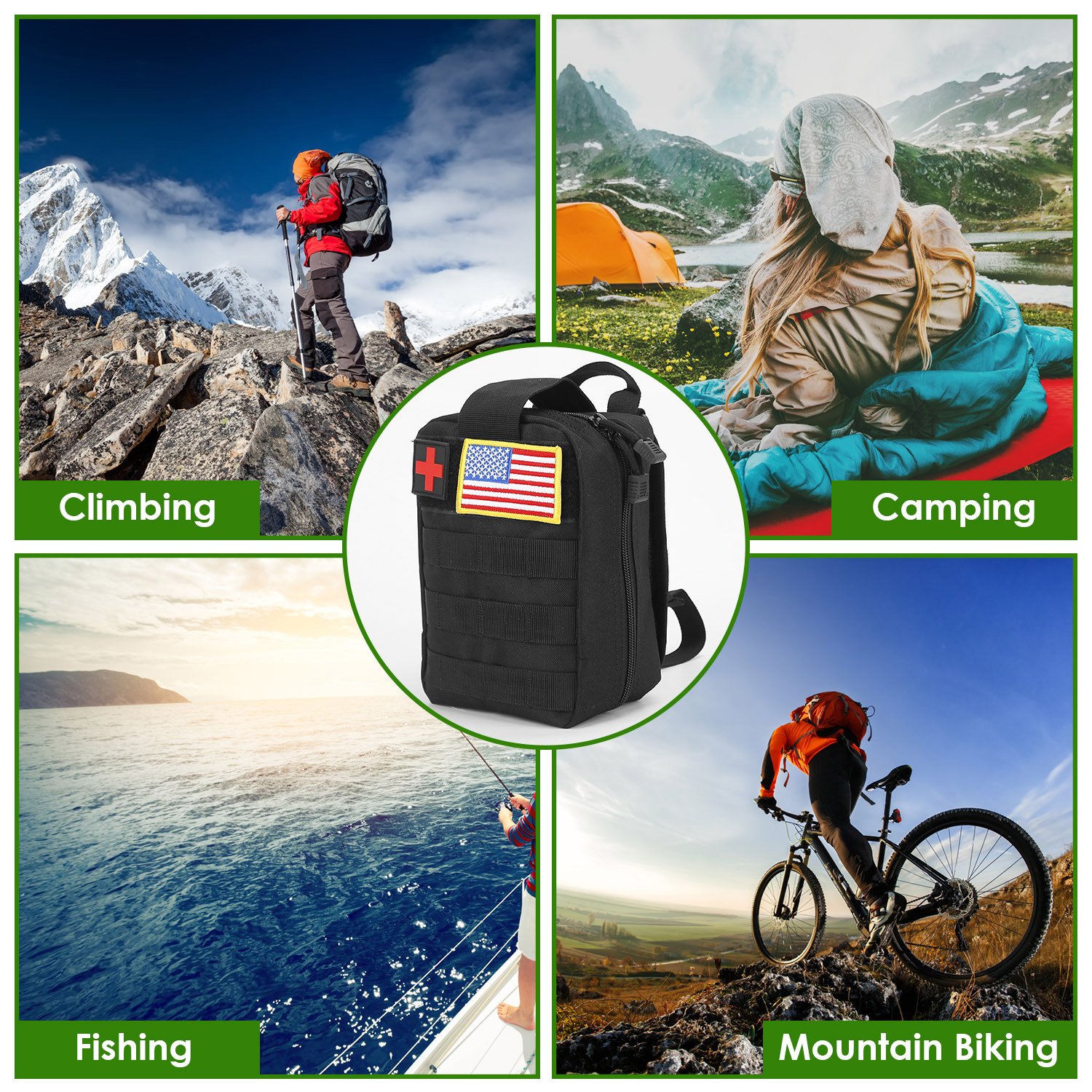47Pcs Emergency Survival Kit Survival EDC Gear Equipment Tool First Aid Supplies Kit Tools With Pouch For Hiking Hunting Disaster Camping Adventure - Image 3