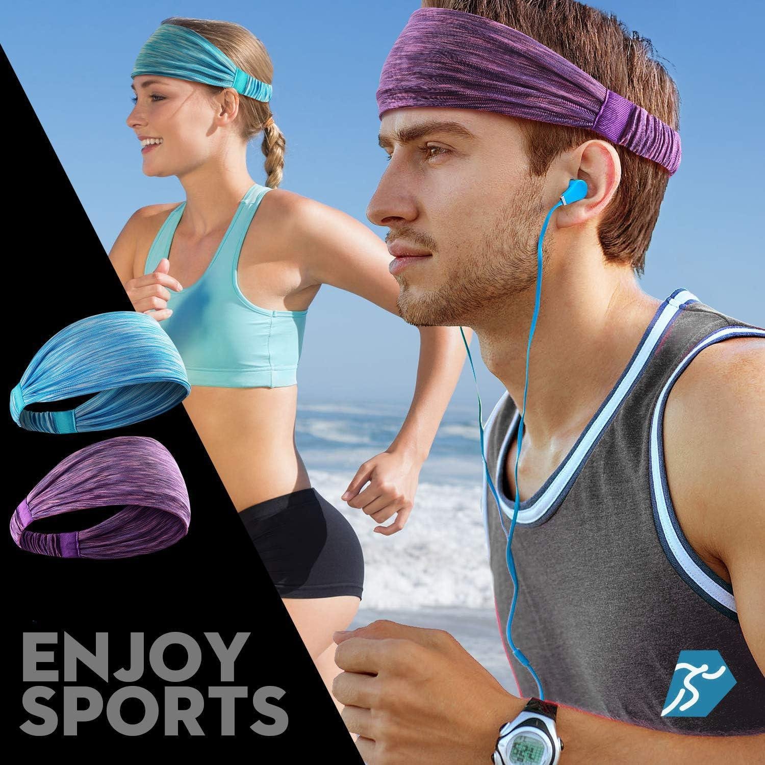 5-Piece Women's Anti-Slip Sports Sweat-Absorbing Headbands Elastic Yoga Fitness Running Headbands Unisex - Image 7