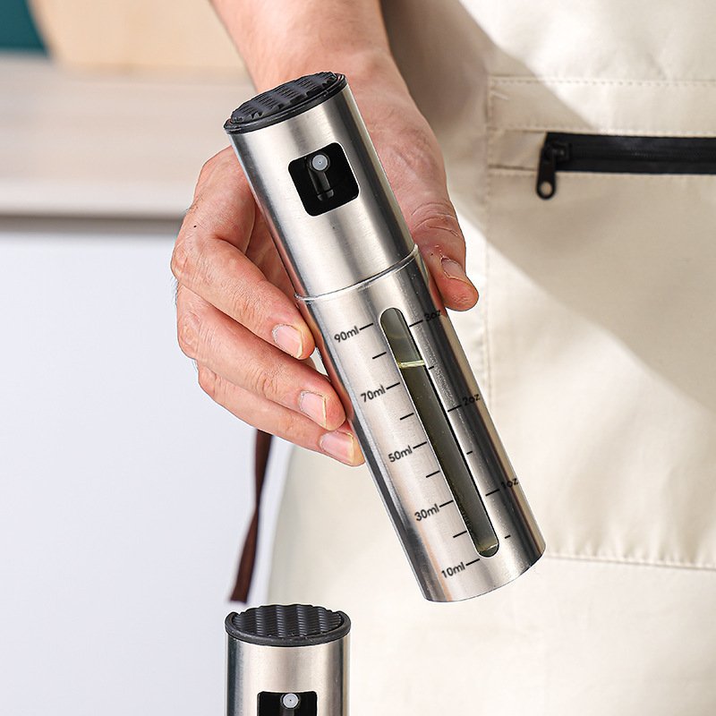 Fuel Spray Can Household Kitchen Supplies Artifact Stainless Steel Oil Injection Bottle Spice Bottle Spray Press Type Barbecue Oil Bottle Kitchen Gadgets - Image 4