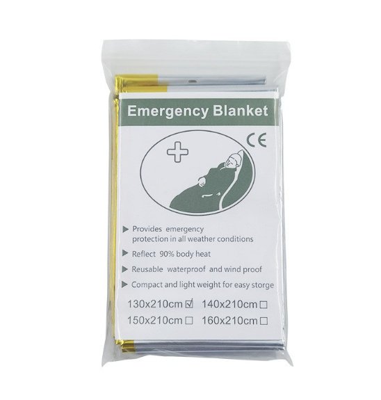 Human Body Hypothermia Lifesaving Emergency Blanket In Outdoor Field - Image 10