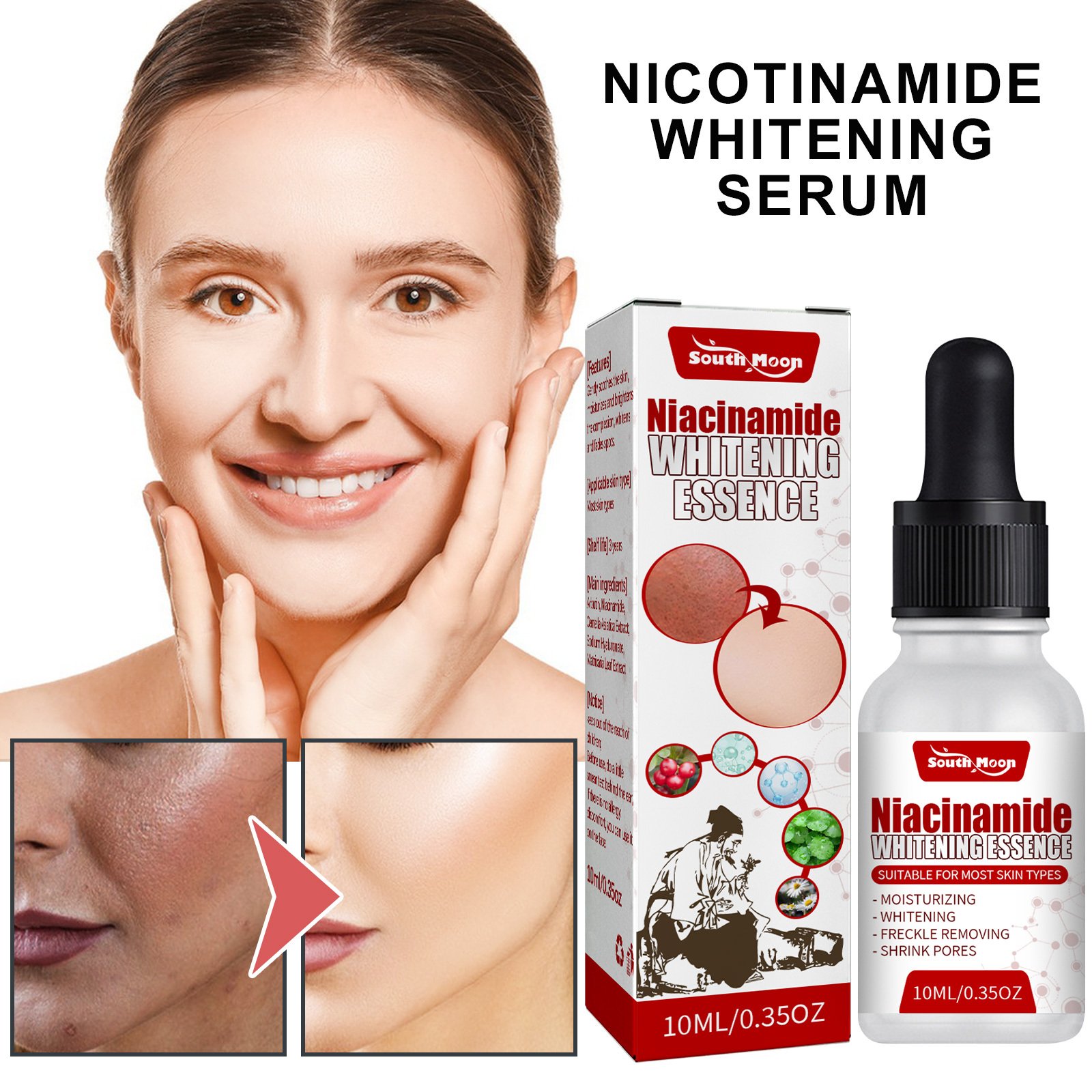 South Moon Nicotinamide Skin Care Essence Facial Skin Hydrating And Firming Skin Care Essence - Image 3