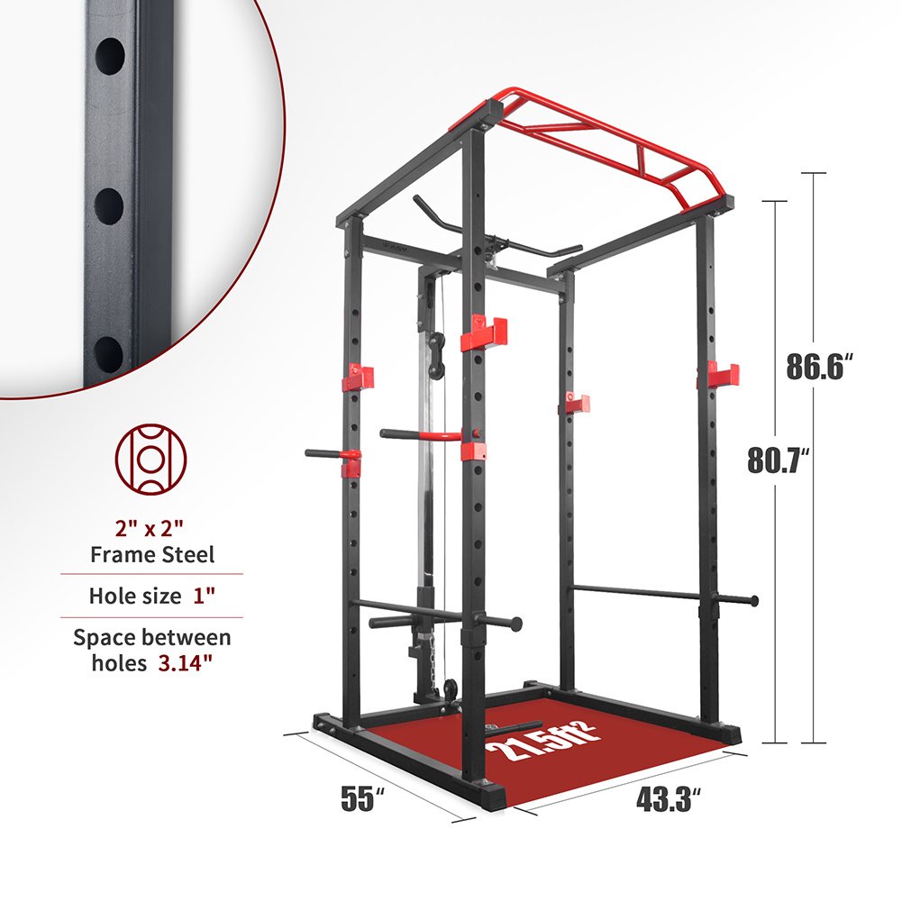 Multi-functional Power Cage Home Adjustable Pullup Squat Rack Capacity Comprehensive Fitness Barbell Rack - Image 2