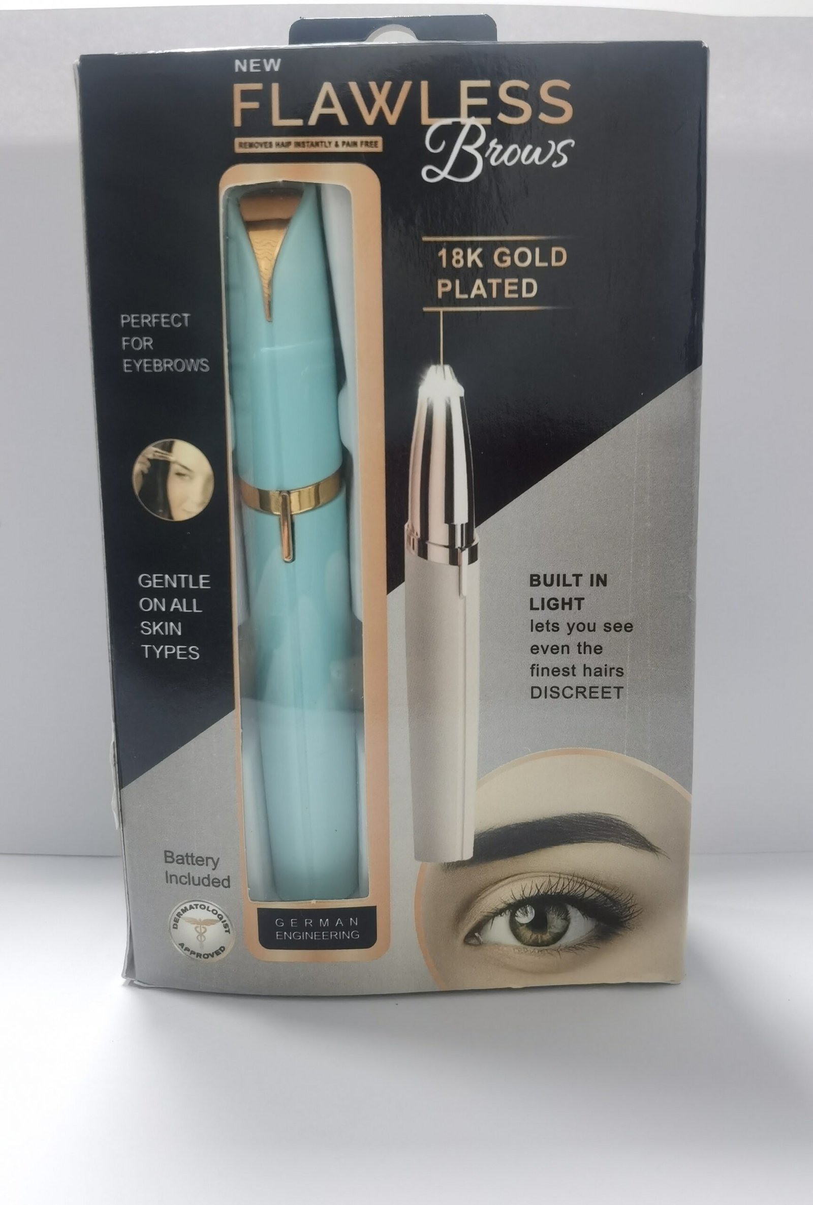 Mini Electric Eyebrow Trimmer Lipstick Brows Pen Hair Remover Painless Razor Epilator with LED Light - Image 4