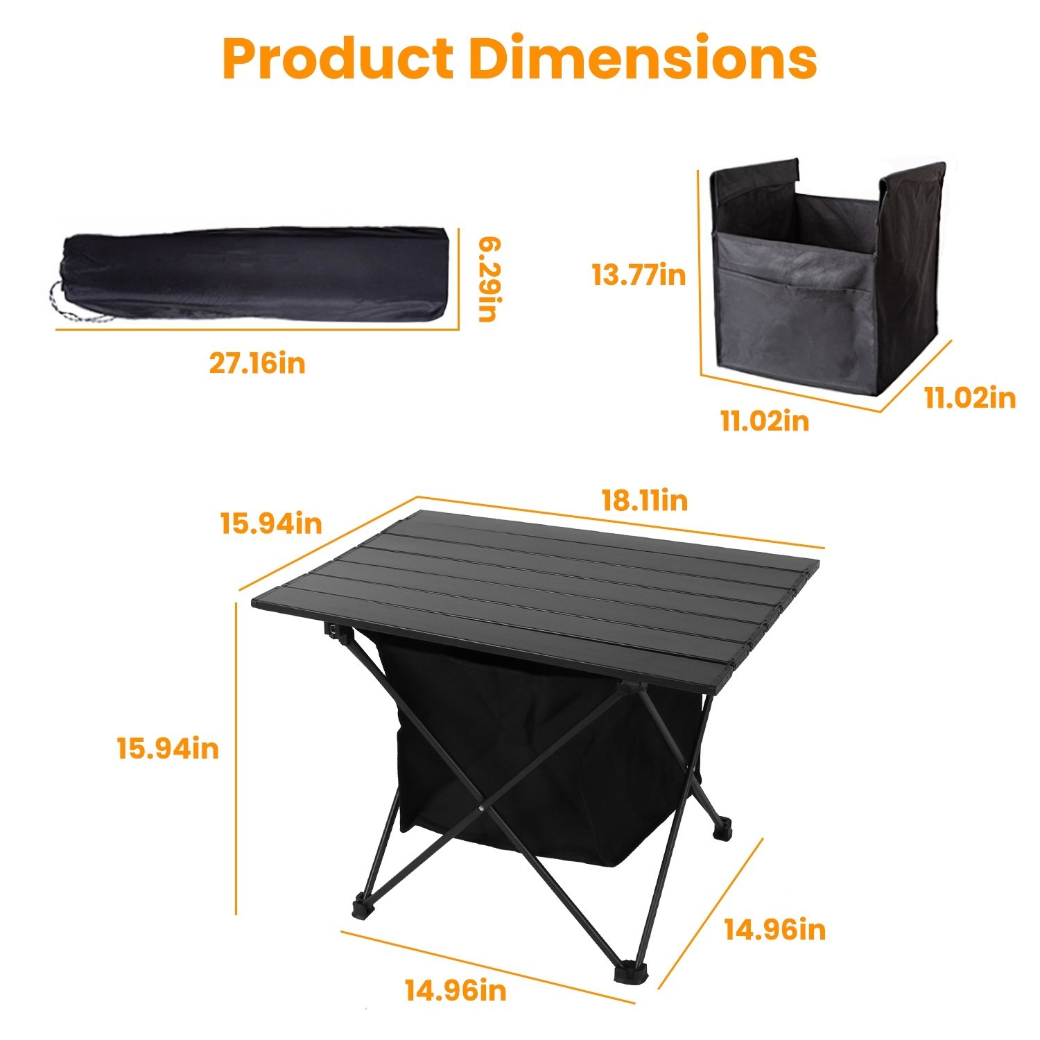 1Pc Foldable Camping Table With Storage Basket Rustproof Portable Aluminum Alloy Roll-Up Camping Table With Carrying Bag For Camping Hiking BBQ Picnic Fishing Fedex Shipping - Image 8