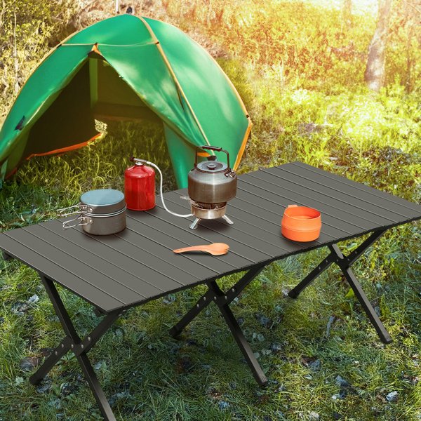 116X60X42cm Black Camping Roll Table - Image 2