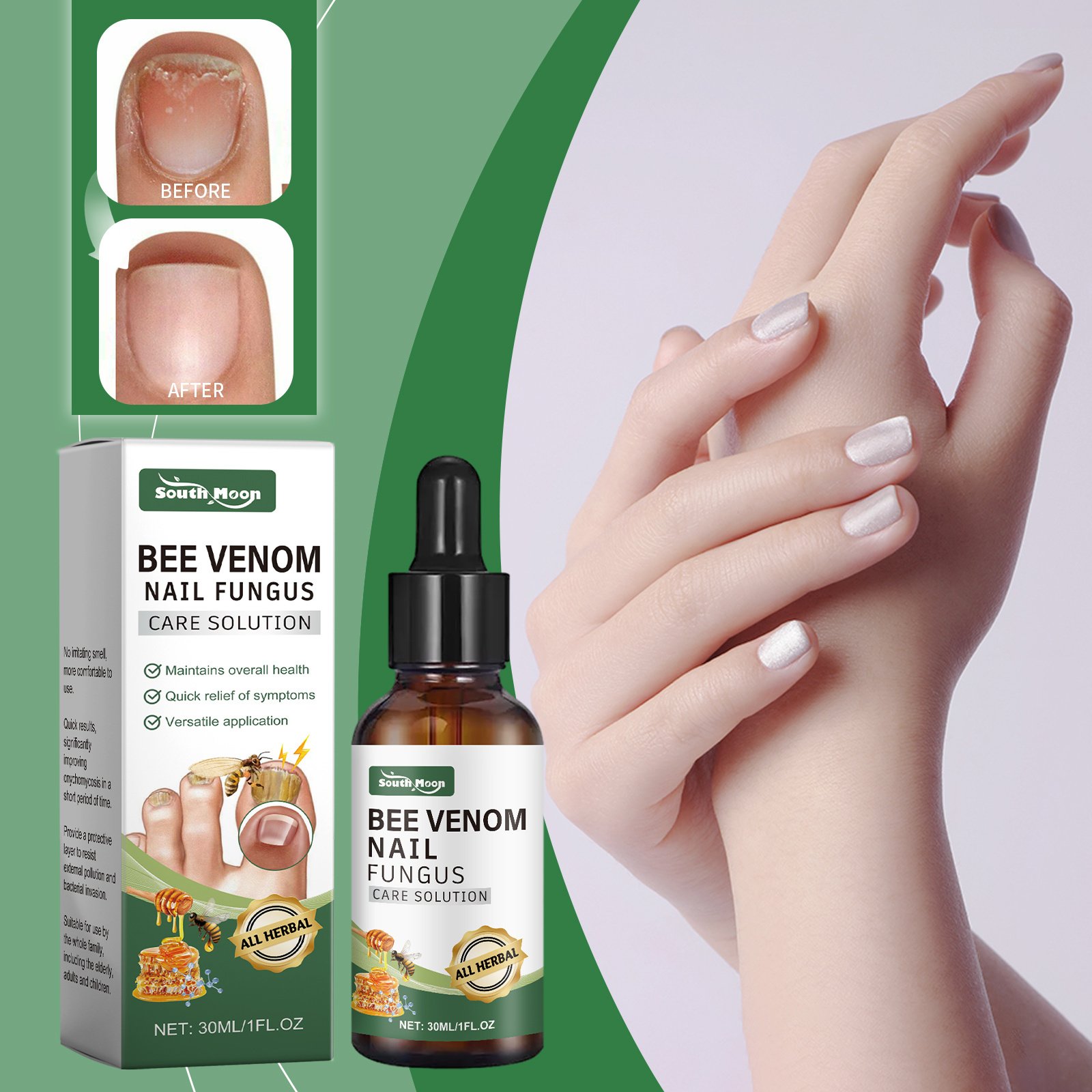 South Moon Nail Repair Solution Soft Nails Thick Nails Cleaning Care Nourishing Care Around The Nail - Image 3