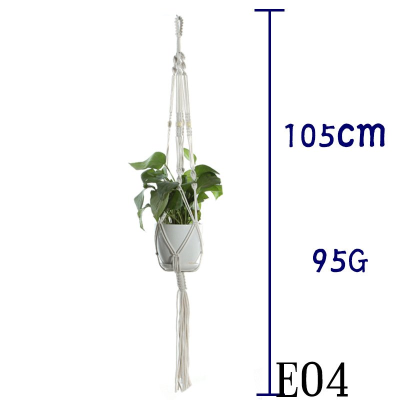 Flower Pot Net Bag Beige Cotton Rope Indoor Plant Hanger Hanging Basket Sling - Image 8