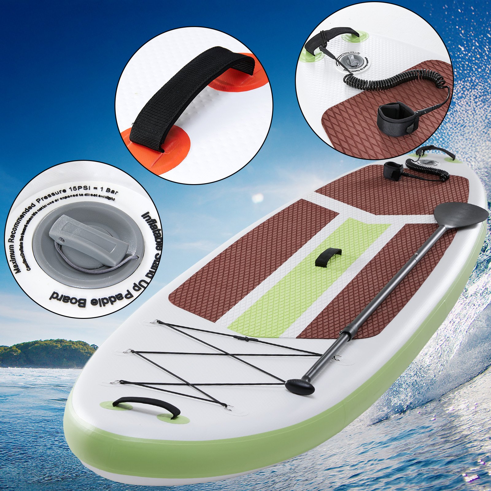 Inflatable Stand Up Paddle Boards 10 Ft 5 In With Premium SUP Paddle Board Accessories, Wide Stable Design, Non-Slip Comfort Deck For Youth & Adults - Image 7