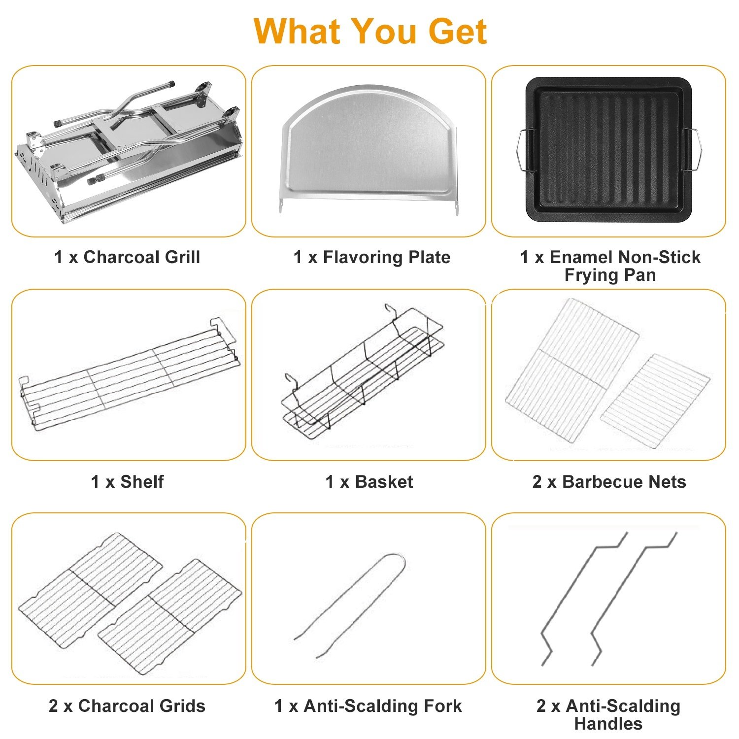 1Pc Foldable BBQ Grill For Outdoor Picnic Portable Charcoal Barbeque Grill Stainless Steel BBQ Grill For Picnic Camping Yard Cooking Fedex Shipping - Image 5