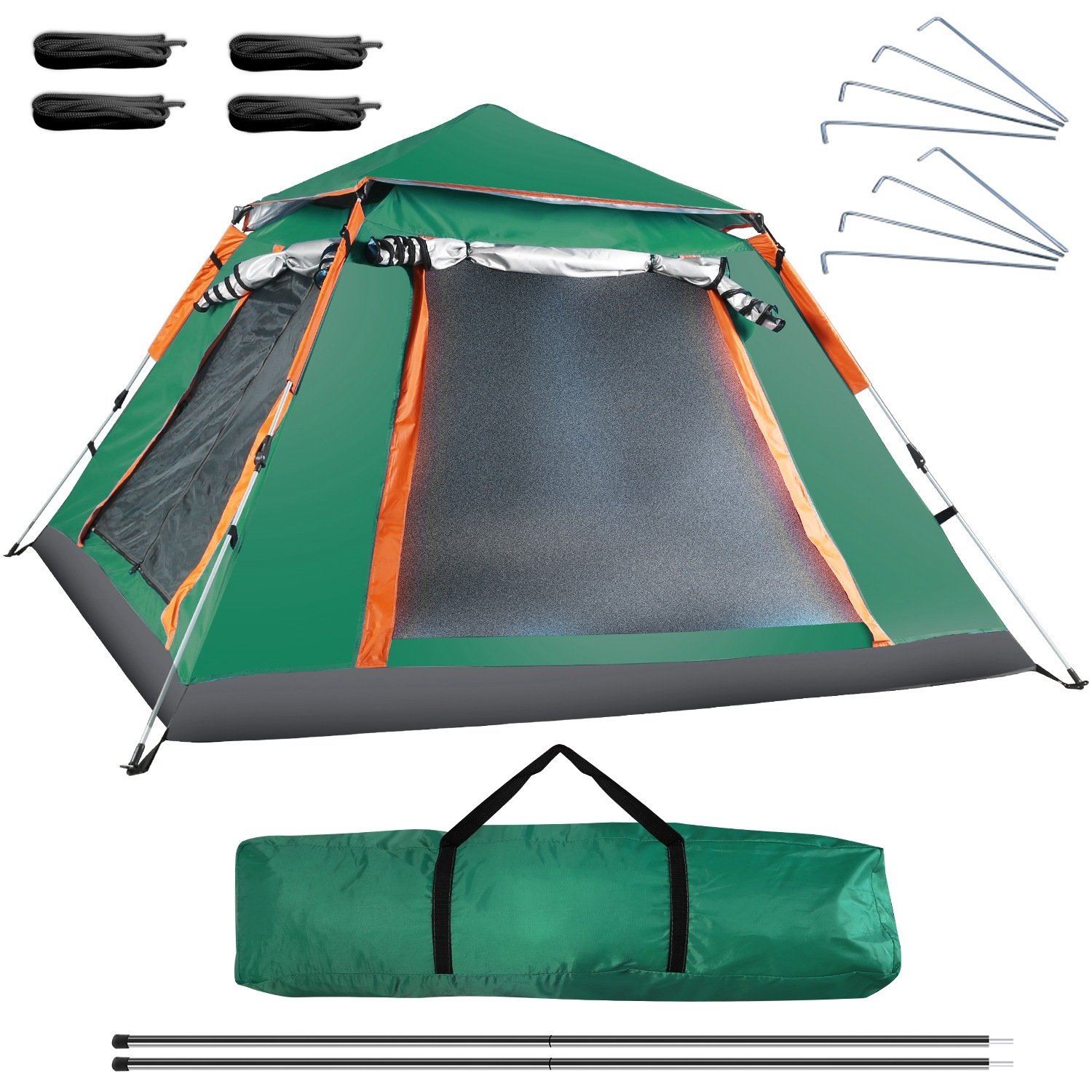 1Pc 4-5 Person Camping Tent With 2 Mosquito Nets Windows Carry Bag Waterproof 7.05x7.05x4.46ft For Hiking Climbing Adventure Fishing Fedex Shipping - Image 2