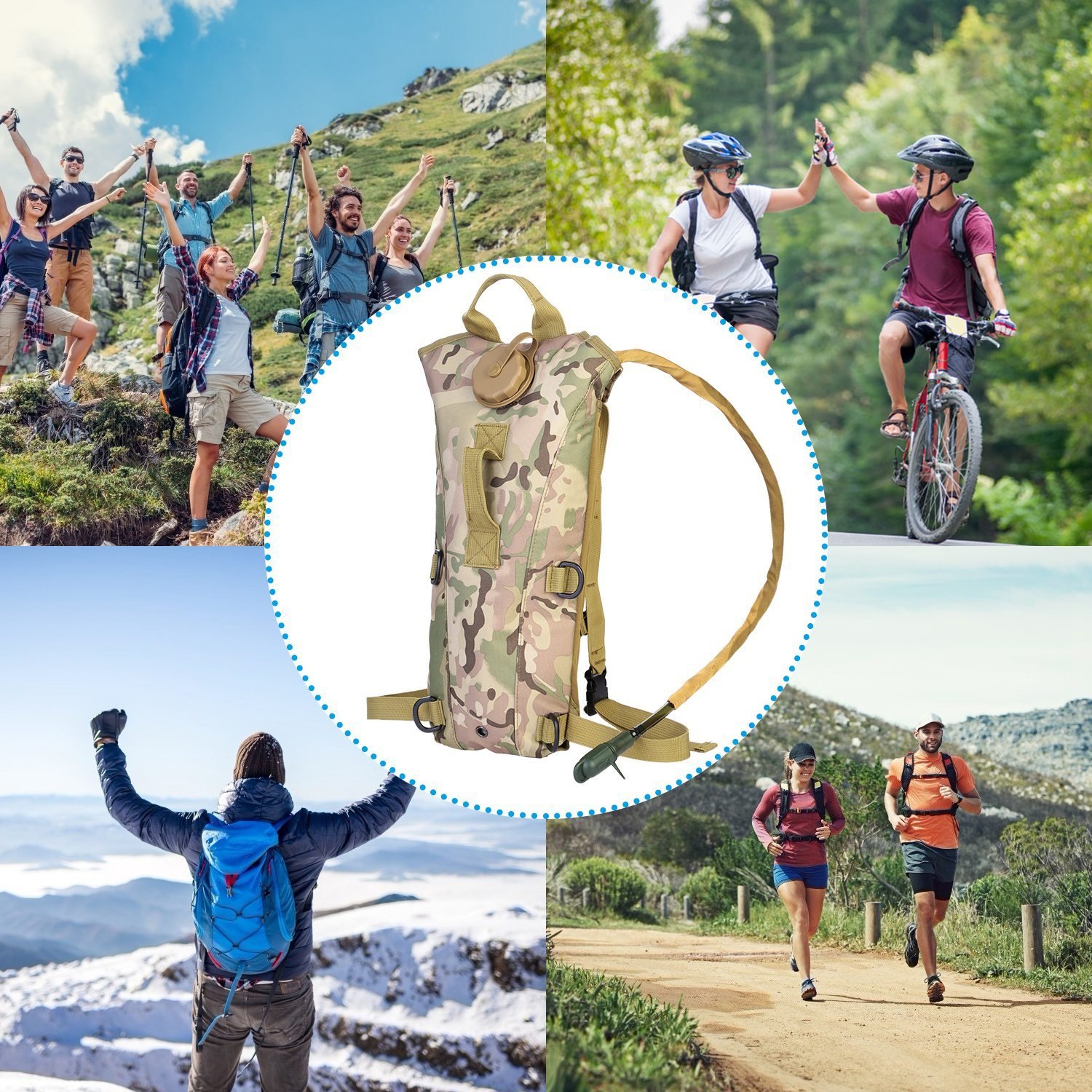 1Pc 3L Tactical Hydration Pack Water Bladder Adjustable Water Drink Backpack For Hiking Cycling Climbing Running - Image 6