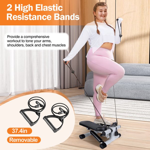 Fitness Step Machine, Mini Step Machine With Resistance Band, Home Fitness Equipment With 330.7LBS Load-bearing Capacity, Hydraulic Fitness Step Machine With LCD Display Screen - Image 8