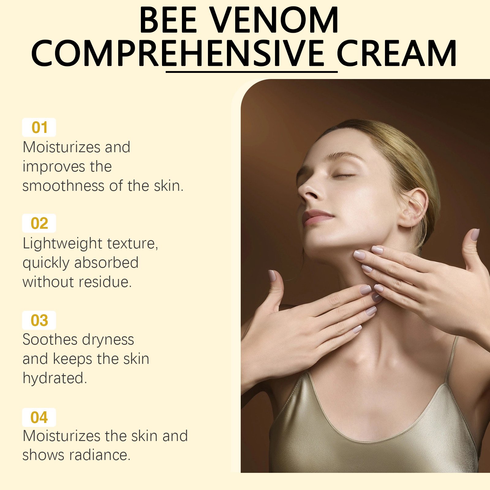 South Moon Bee Venom Skin Moisturizer, Gentle Moisturizing Creamy Moisturizing Skin Daily Care Cream - Image 4