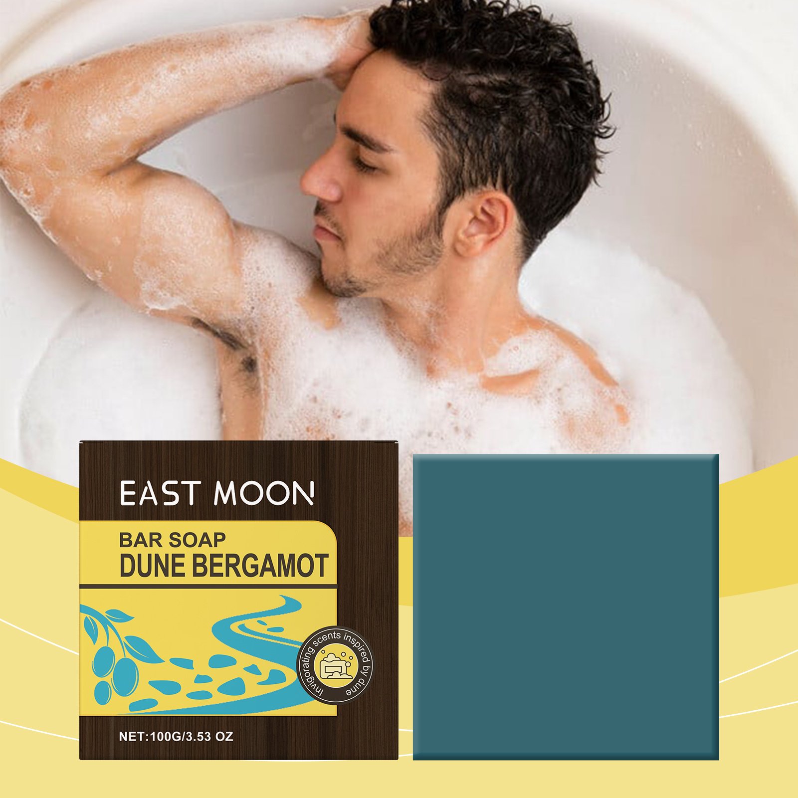 East Moon Dune Bergamot Bath Soap, Fragrance Refreshing Oil Control Hand Soap Cleanser Bath Cleansing Soap - Image 3