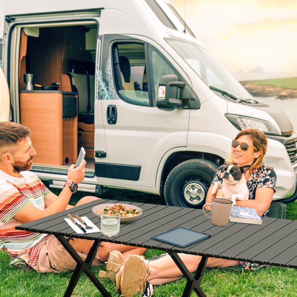 116X60X42cm Black Camping Roll Table - Image 6