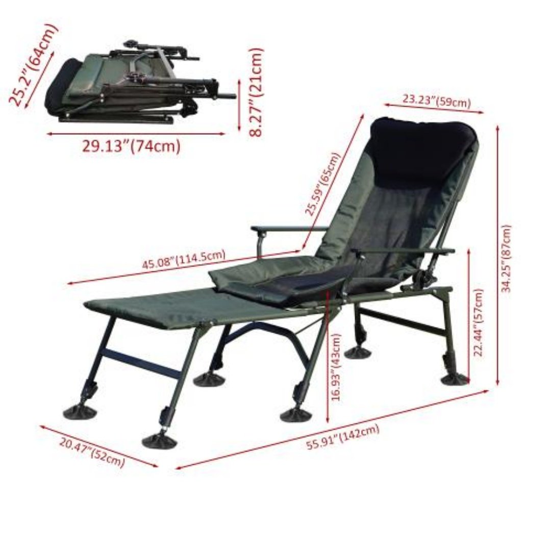 Camping Lounge Chair With Removable Footrest - Image 2