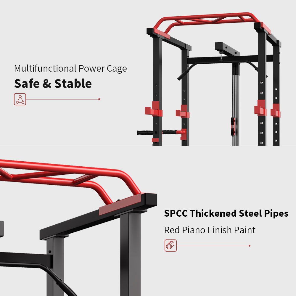 Multi-functional Power Cage Home Adjustable Pullup Squat Rack Capacity Comprehensive Fitness Barbell Rack - Image 5