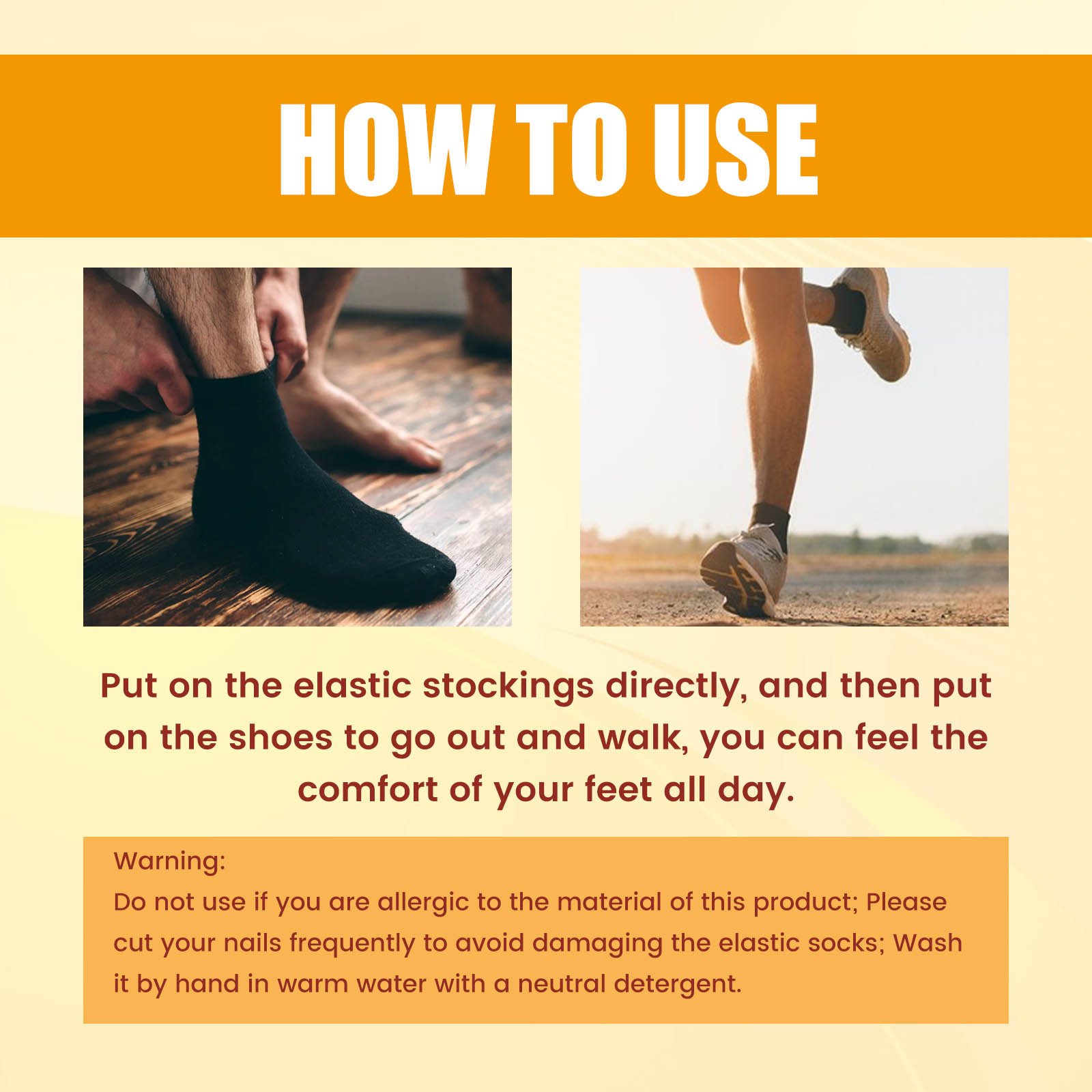 South Moon Ionic Body Shaping Stretch Socks, Outdoor Sports Comfortable Breathable Non-slip Foot Care Elastic Socks - Image 6