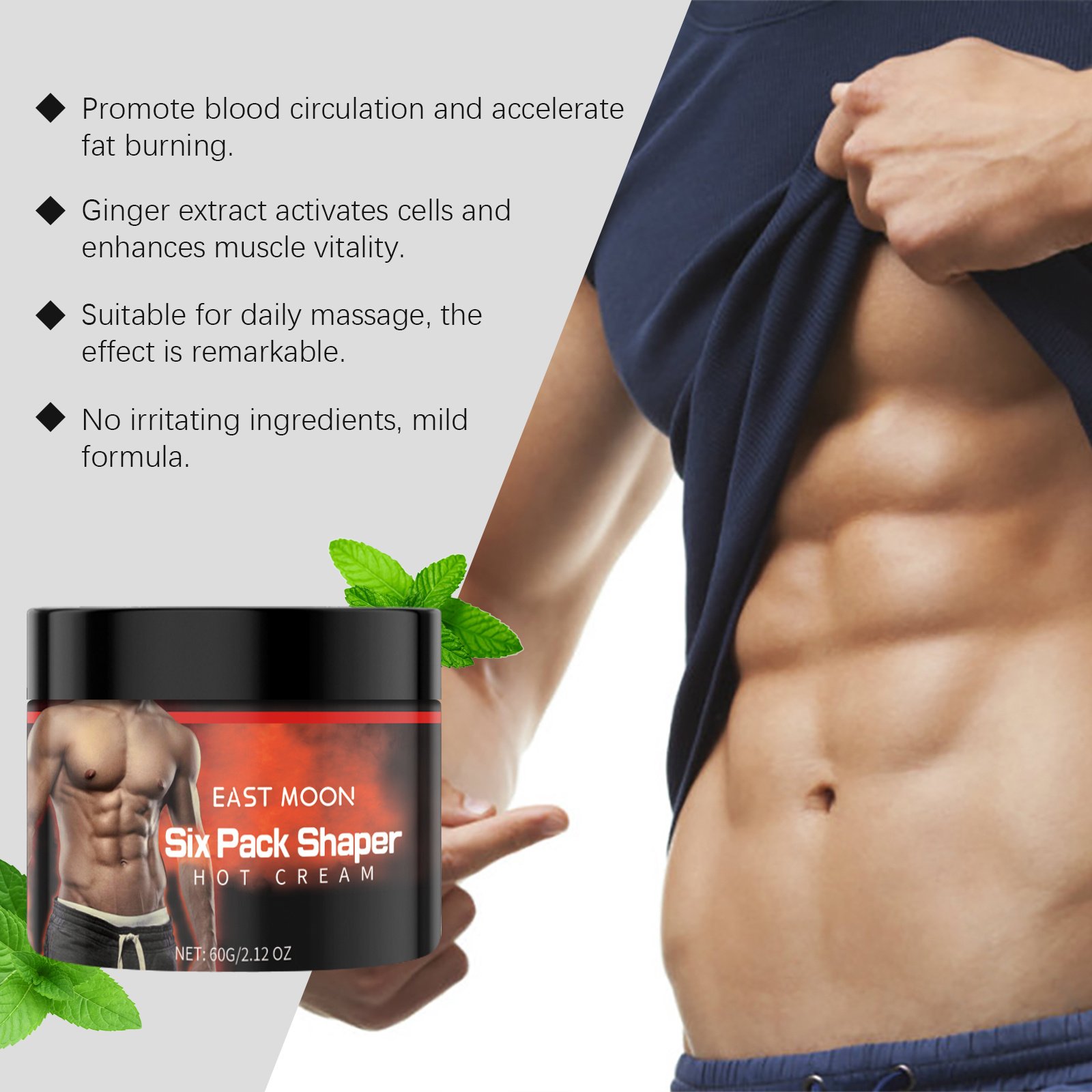 East Moon Abdominal Massage Cream Shape And Firming Men's Exercise To Help Improve Muscle Line - Image 5