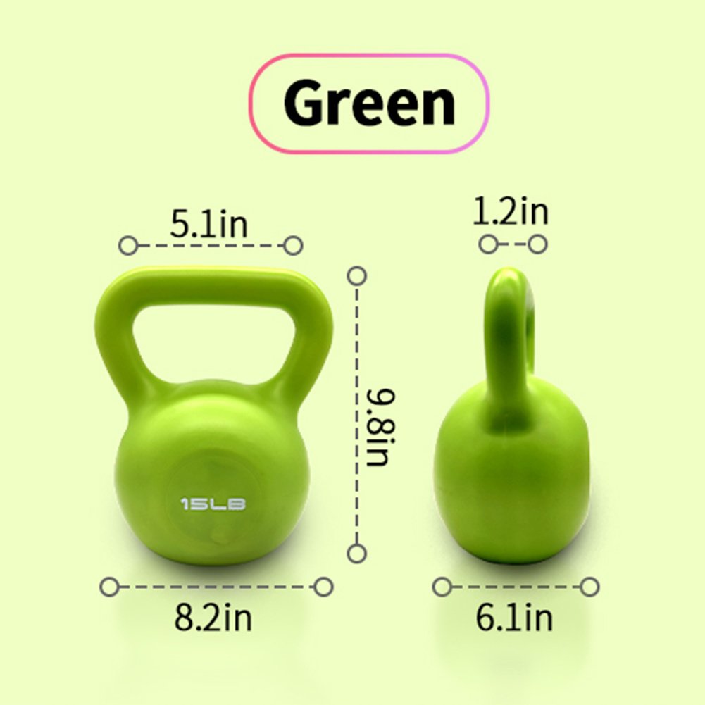 15lbs Kettlebell Set, Strength Training Kettlebells Weight Set For Women, Vinyl Coated Kettle Bell For Home Gym Workout Weight Lifting Equipment, Comfortable Grip Wide Handle Weights - Image 9