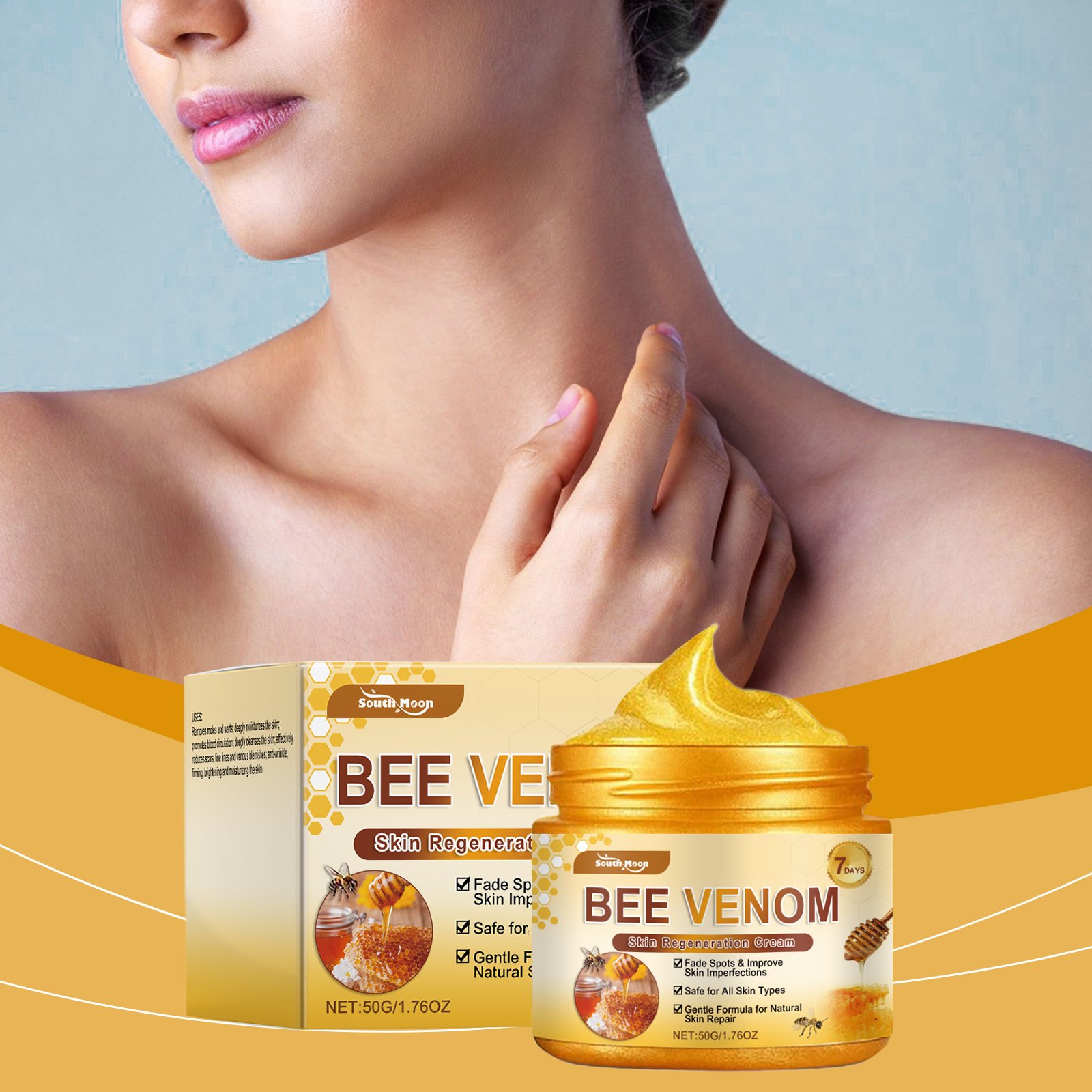 South Moon Bee Venom Multi-Effect Skin Care Cream, Moisturizing, Hydrating, Smooth And Delicate Gentle Skin Care Cream - Image 3
