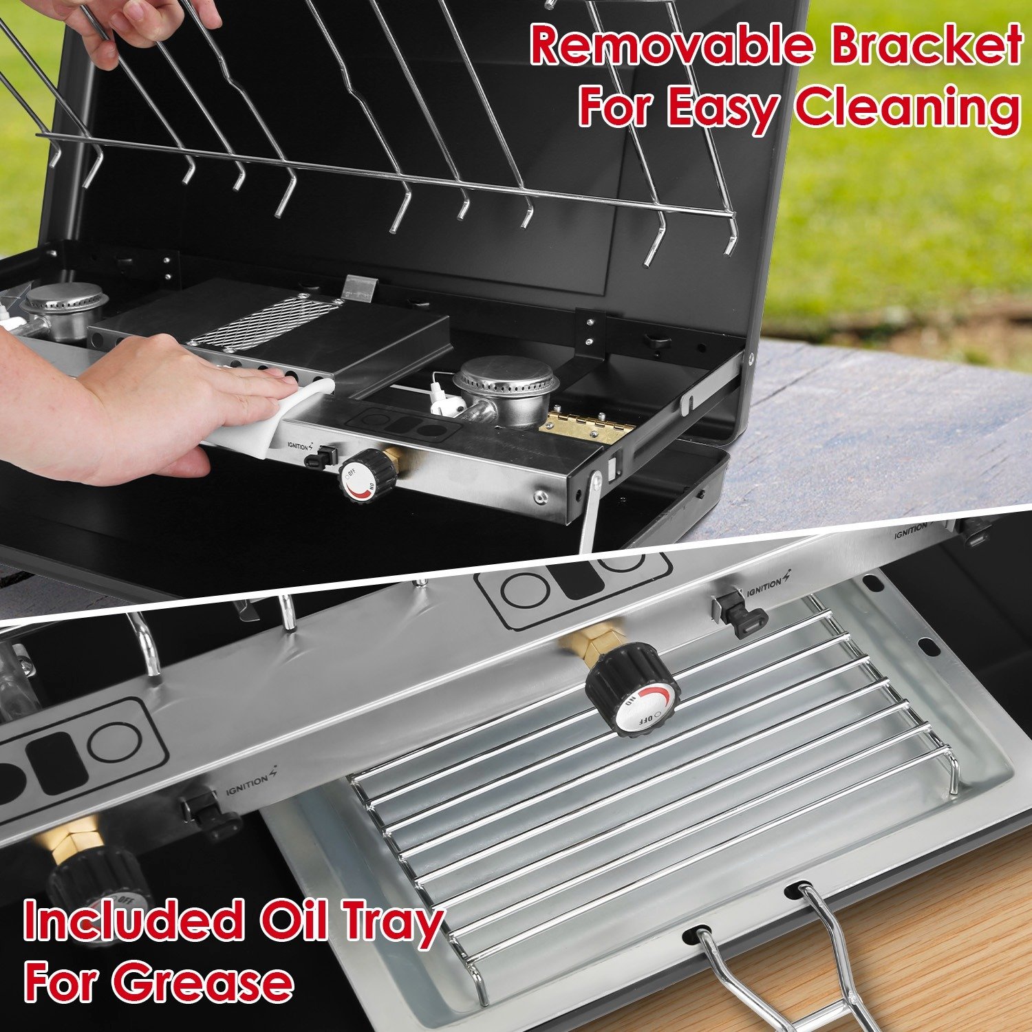 3 Burner Camping Stove 20000 BTU Portable Foldable Propane Stove With Toast Tray Windshield Portable Handle Outdoor Cooking Gas Stove For RV Camping BBQ Picnic - Image 8