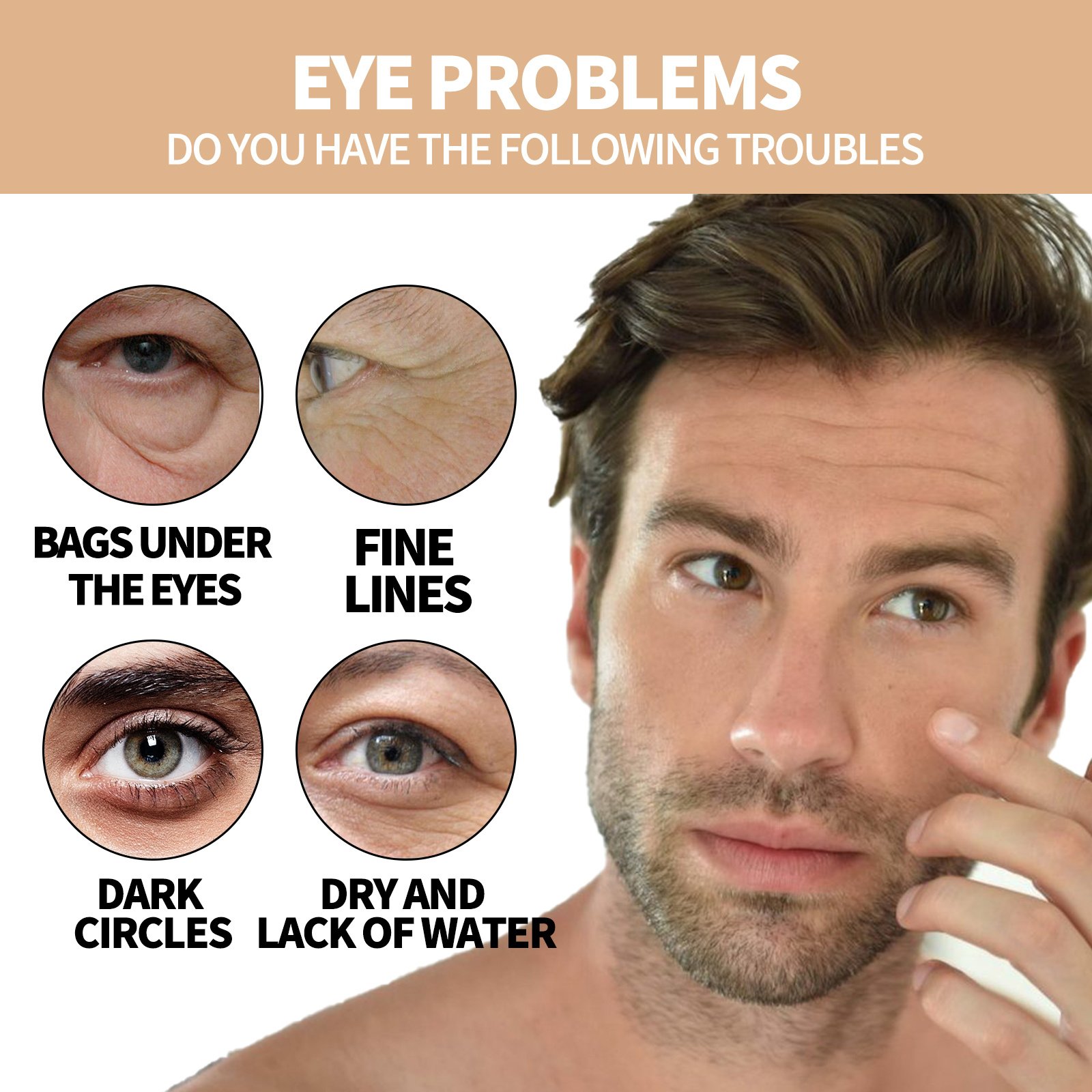 East Moon Men's Hydrating Energizing Eye Roller Firming And Lifting To Reduce Fine Lines And Dark Circles Under Eye Bags - Image 2