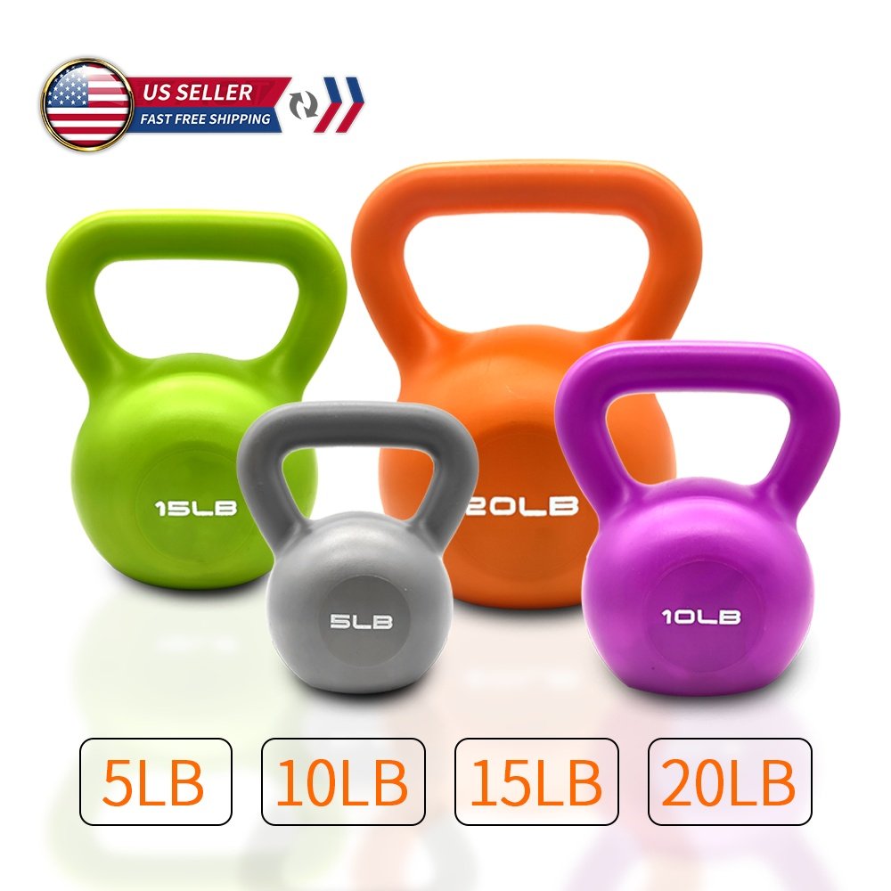 10lbs Kettlebell Set, Strength Training Kettlebells Weight Set For Women, Vinyl Coated Kettle Bell For Home Gym Workout Weight Lifting Equipment, Comfortable Grip Wide Handle Weights - Image 2