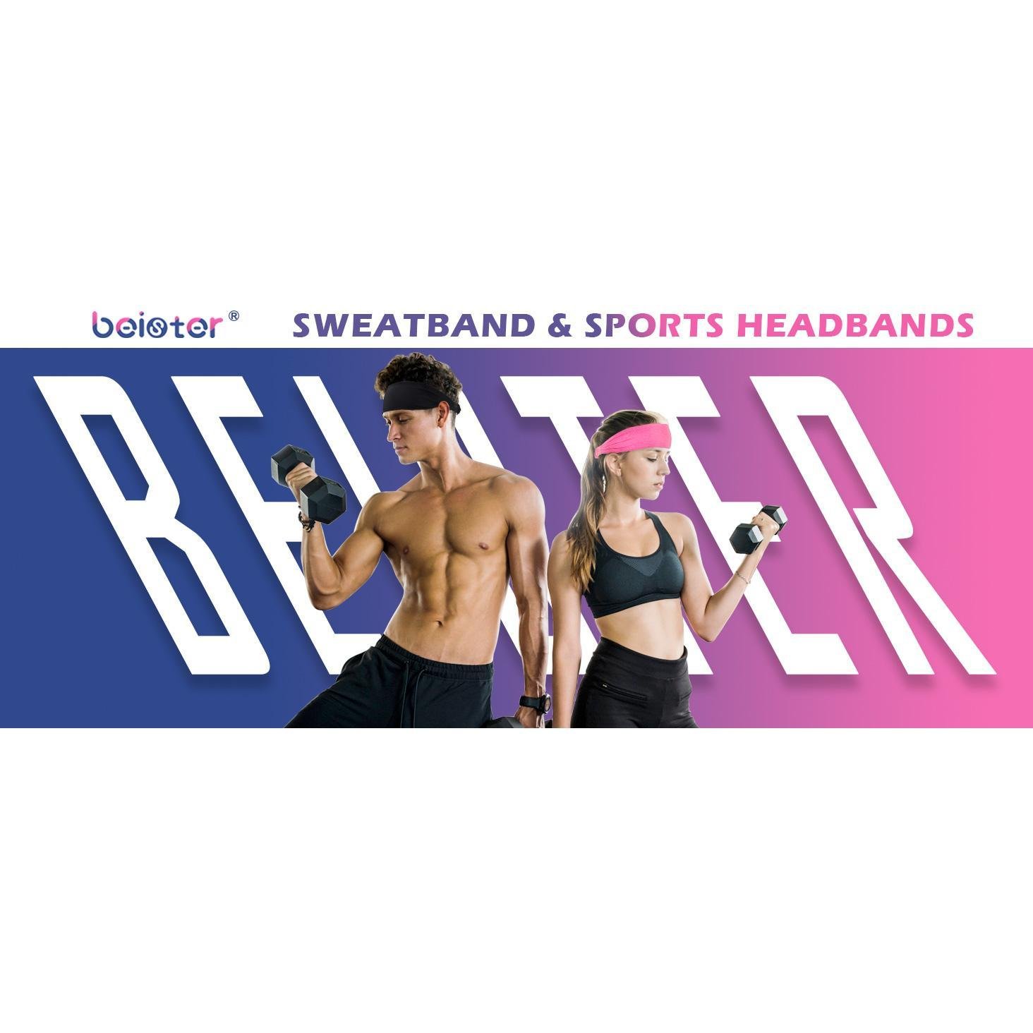 5-Piece Women's Anti-Slip Sports Sweat-Absorbing Headbands Elastic Yoga Fitness Running Headbands Unisex - Image 3