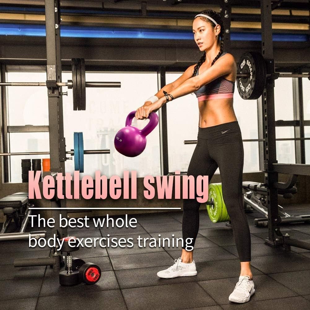 20lbs Kettlebell Set, Strength Training Kettlebells Weight Set For Women, Vinyl Coated Kettle Bell For Home Gym Workout Weight Lifting Equipment, Comfortable Grip Wide Handle Weights - Image 7