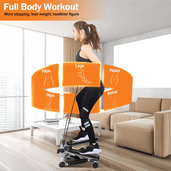 Fitness Step Machine, Mini Step Machine With Resistance Band, Home Fitness Equipment With 330.7LBS Load-bearing Capacity, Hydraulic Fitness Step Machine With LCD Display Screen - Image 5