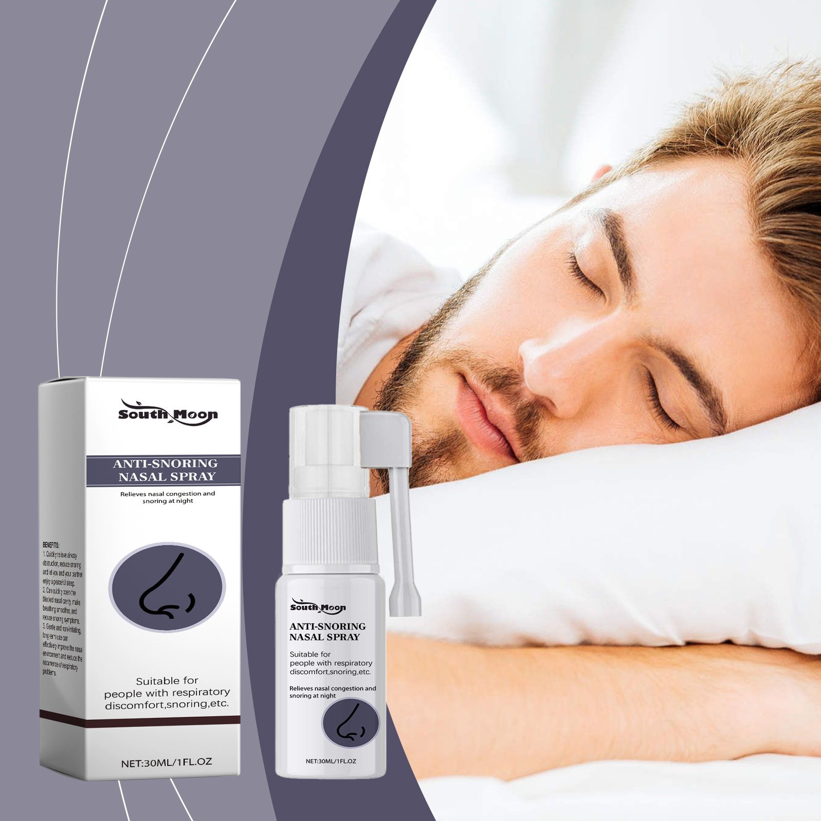 South Moon Nasal Relief Adult Sleep Nasal Congestion Cleaning Repair Nasal Care Spray - Image 3