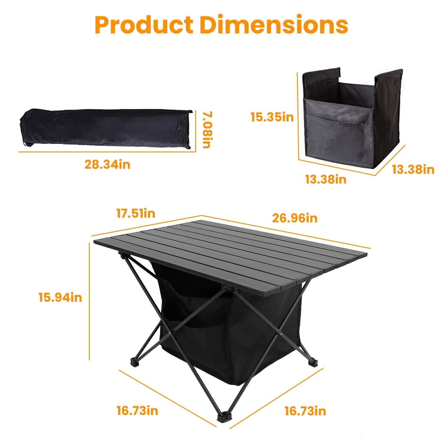 1Pc Foldable Camping Table With Storage Basket Rustproof Portable Aluminum Alloy Roll-Up Camping Table With Carrying Bag For Camping Hiking BBQ Picnic Fishing Fedex Shipping - Image 4