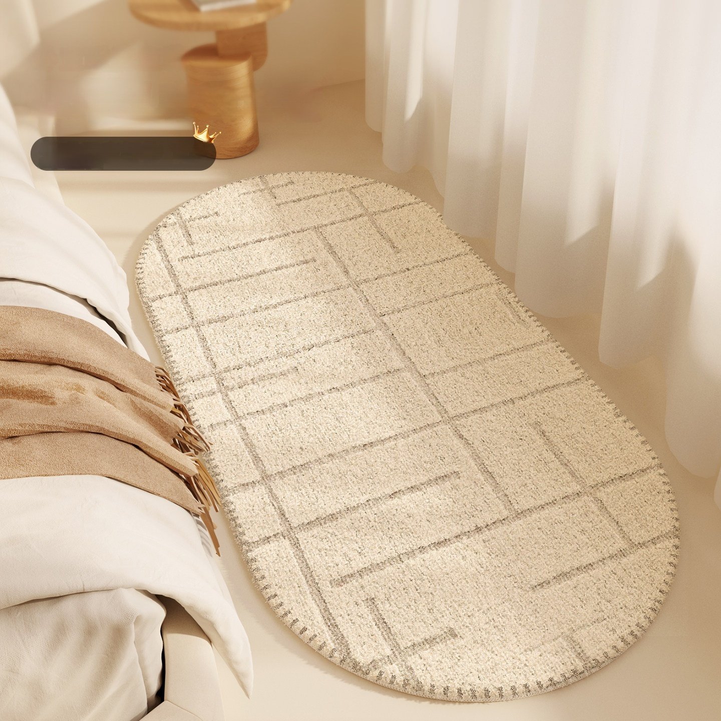 French Light Cream Style Bedroom Ins Style Bedside Carpet - Image 5