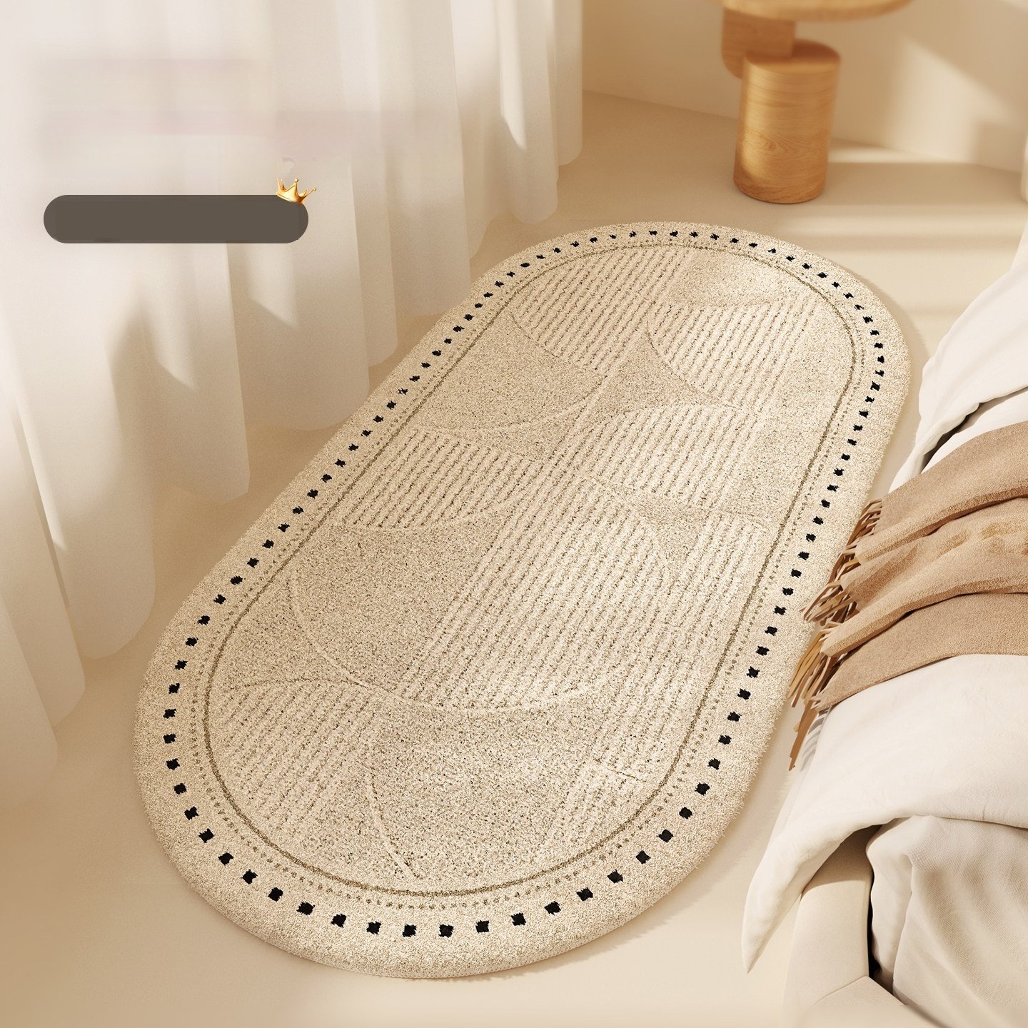 French Light Cream Style Bedroom Ins Style Bedside Carpet - Image 2