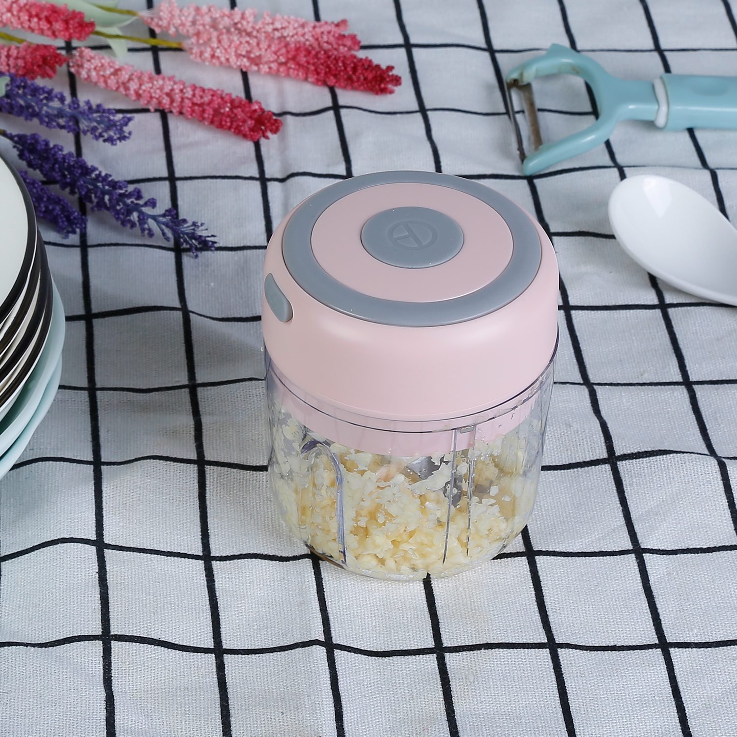 Mini Electric Garlic Chopper 8.45OZ Cordless Garlic Mincer Food Chopper Rechargeable Food Blender Chili Nut Onion Pepper Meat Ginger Food - Image 7