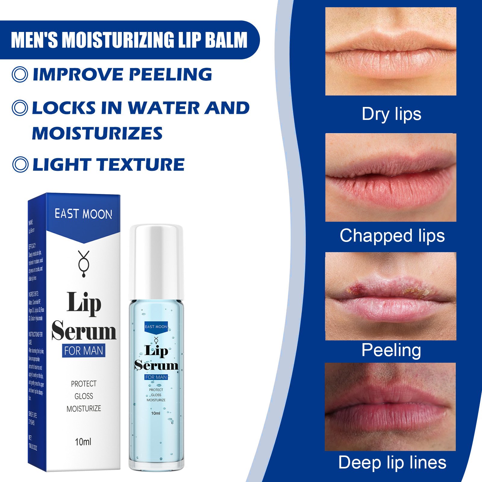 EAST MOON Lip Essence Rolling Lotion, Moisturize And Fade Lip Lines, Prevent Dry Crack And Dead Skin, Plump And Moisturize Lips - Image 4