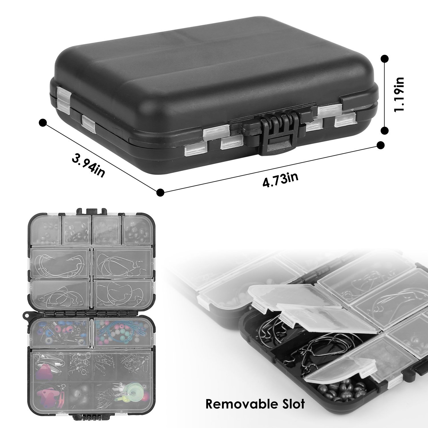 188Pcs Fishing Accessory Kit Portable Fishing Set Including Jig Hooks Sinker Weights Spoon Lure Removable Split Shot With Tackle Box For Fathers Day Gift - Image 5