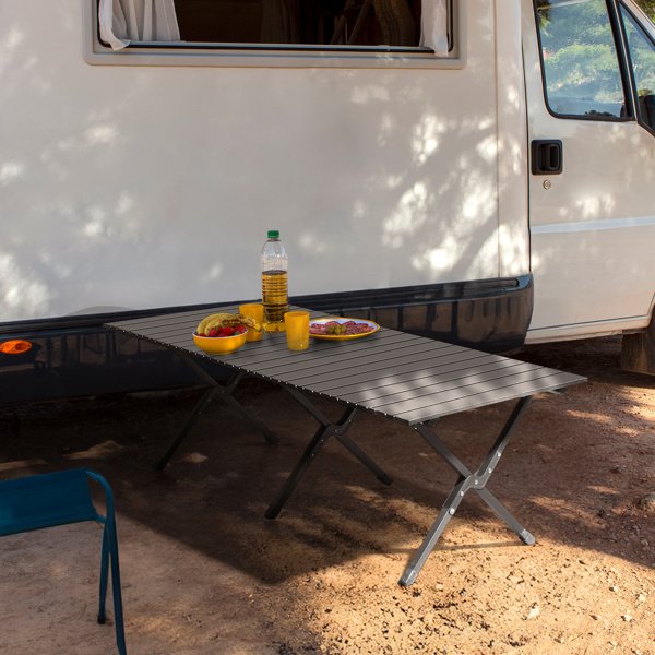 116X60X42cm Black Camping Roll Table - Image 9