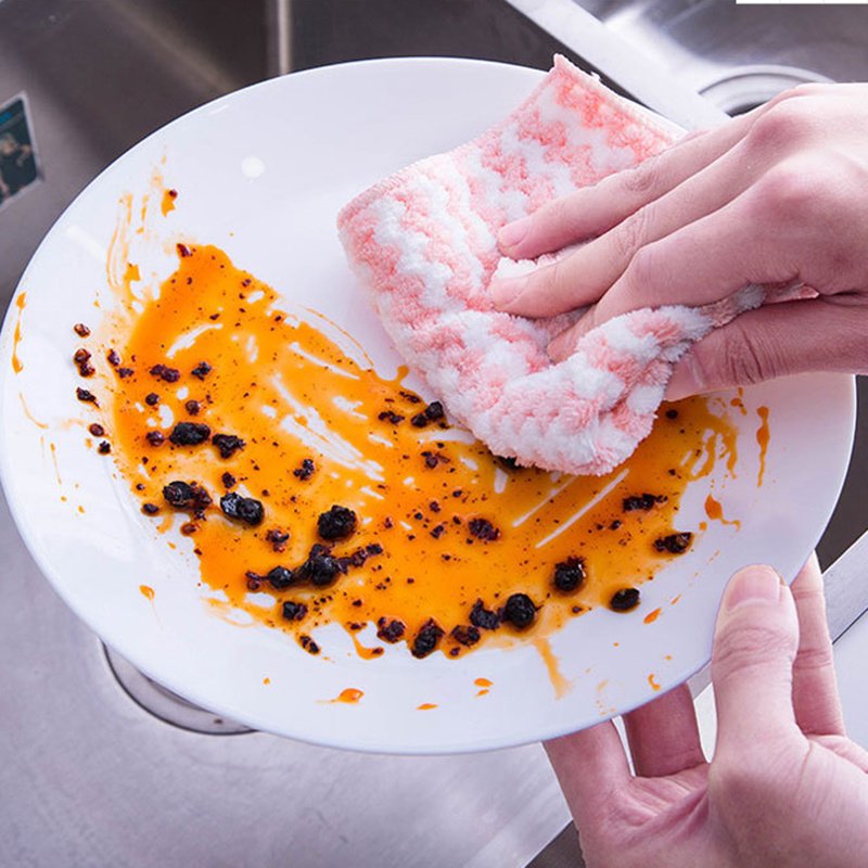 Kitchen Cleaning Rag Coral Fleece Dish Washing Cloth Super Absorbent Scouring Pad Dry And Wet Kitchen Cleaning Towels Lazy Cleaning Supplies - Image 7