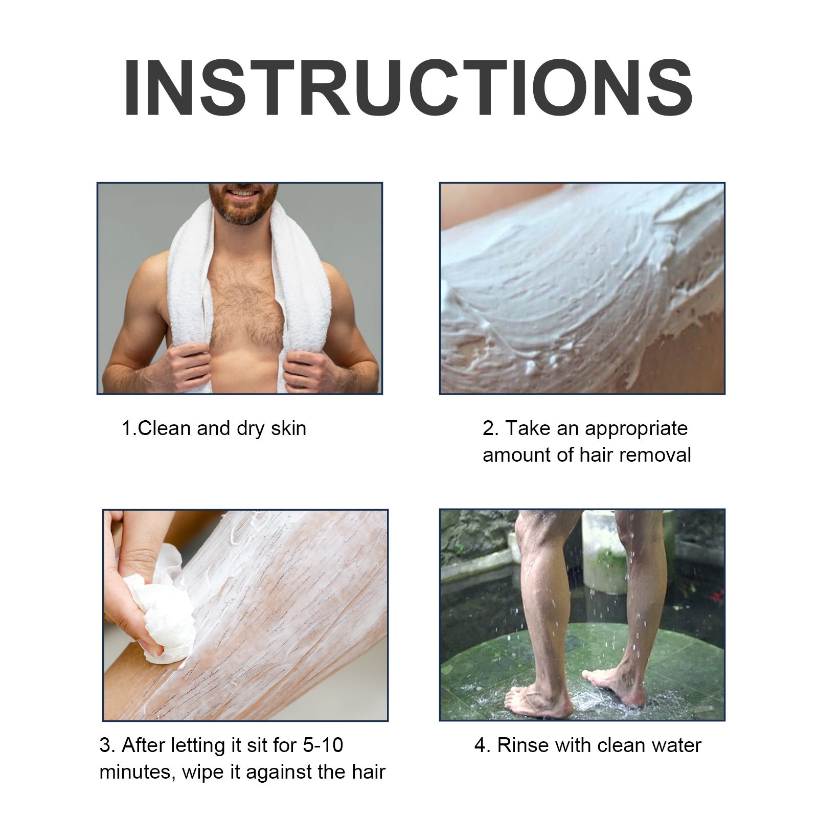 East Moon Hair Removal Cream, For Men Men's Underarm Arm And Leg Hair Gentle Non-Irritating Cleaning Hair Removal Cream - Image 7