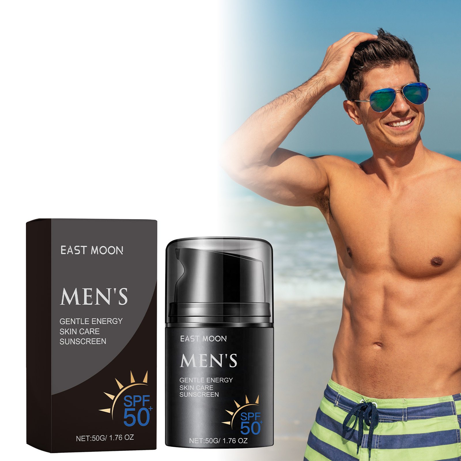 East Moon Enhanced Sunscreen For Men, Summer Outdoor Uv Protection Moisturizing Mild Refreshing Protective Cream - Image 3