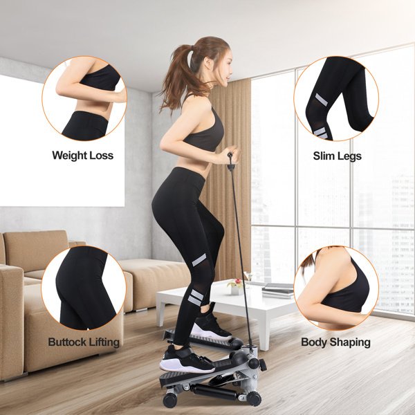 Fitness Step Machine, Mini Step Machine With Resistance Band, Home Fitness Equipment With 330.7LBS Load-bearing Capacity, Hydraulic Fitness Step Machine With LCD Display Screen - Image 7