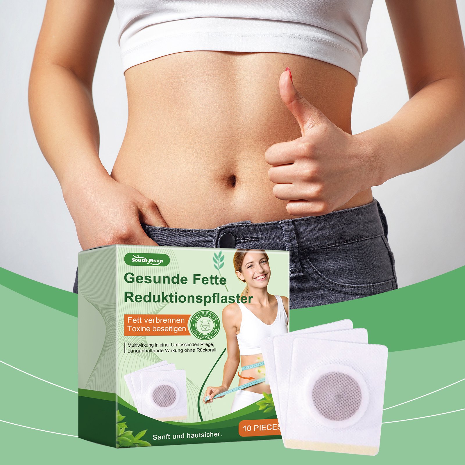 South Moon Herbal Body Care Patches, Herbal Body Care For Lazy People Daily Firming Skin Big Belly Arms Bye Bye Meat - Image 3
