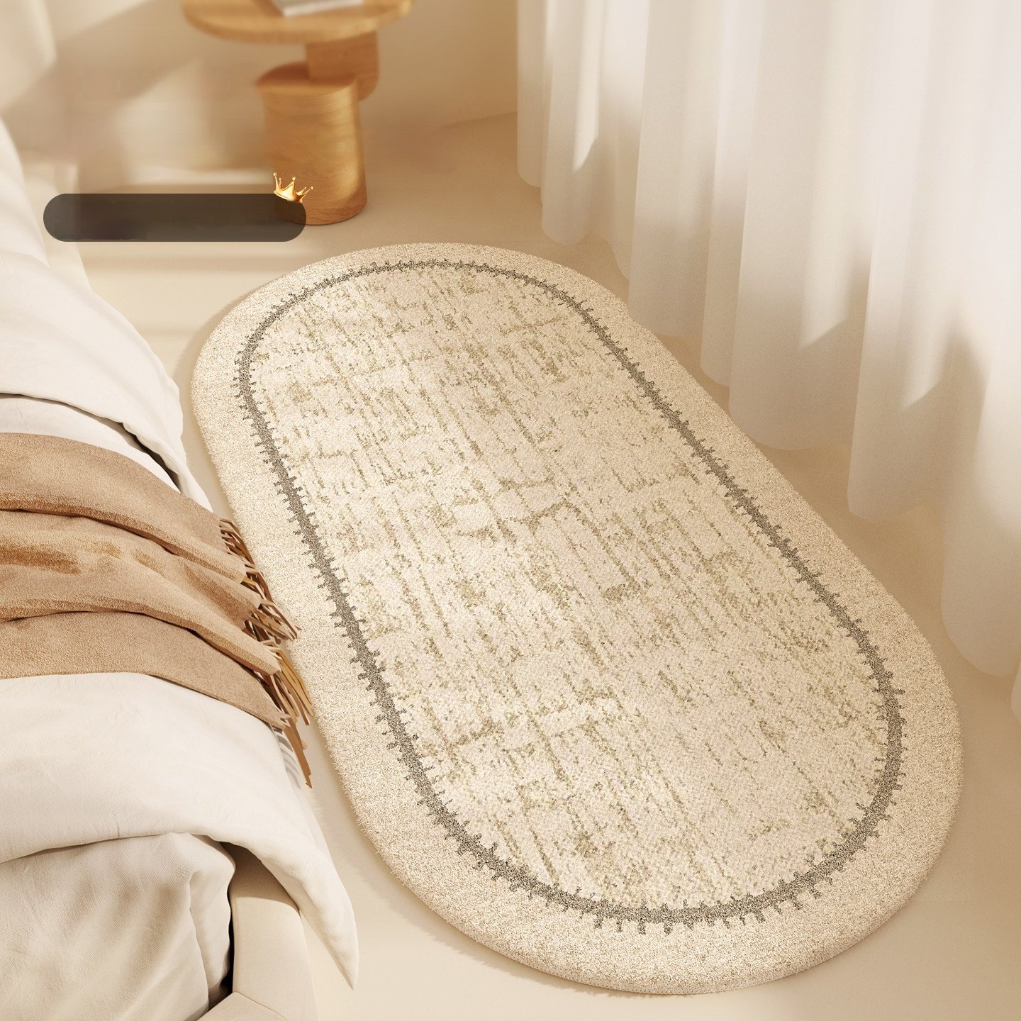 French Light Cream Style Bedroom Ins Style Bedside Carpet - Image 4
