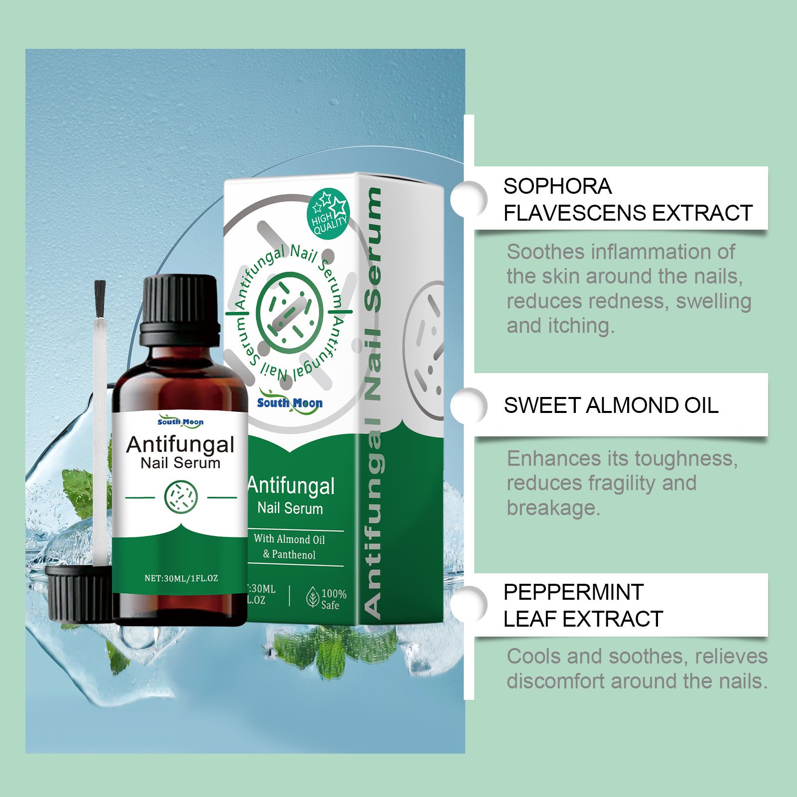 South Moon Nail Care Serum, Soft Nail Cream Brightening Nails Clean Nails Thick Toe Care Nails - Image 5