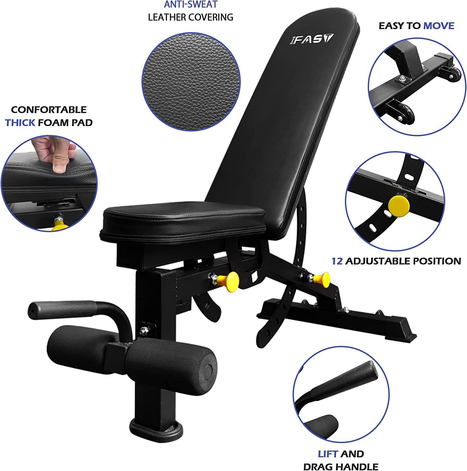 Adjustable Strength Training Bench Press Home Full Body Workout Foldable Weight Benches Gym Multi-functional Fitness Dumbbell Chair - Image 3