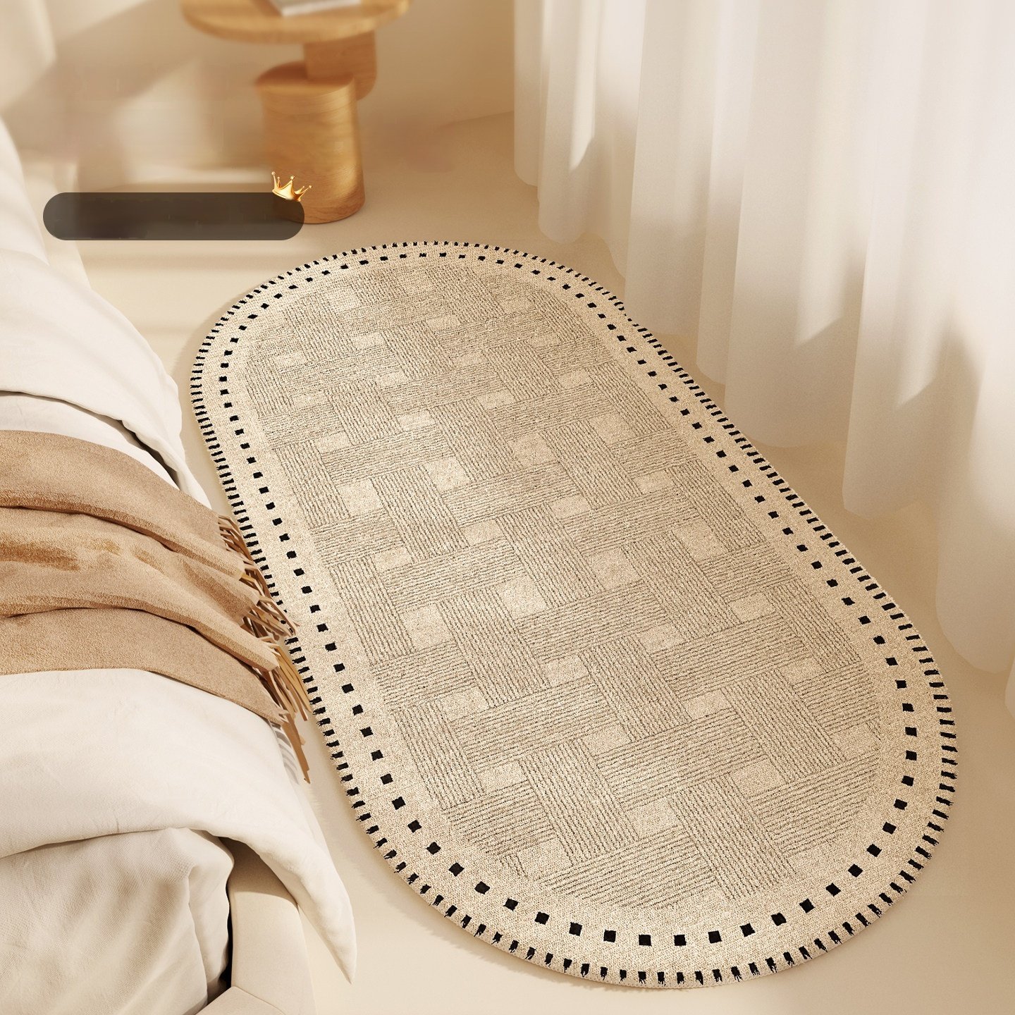 French Light Cream Style Bedroom Ins Style Bedside Carpet - Image 7