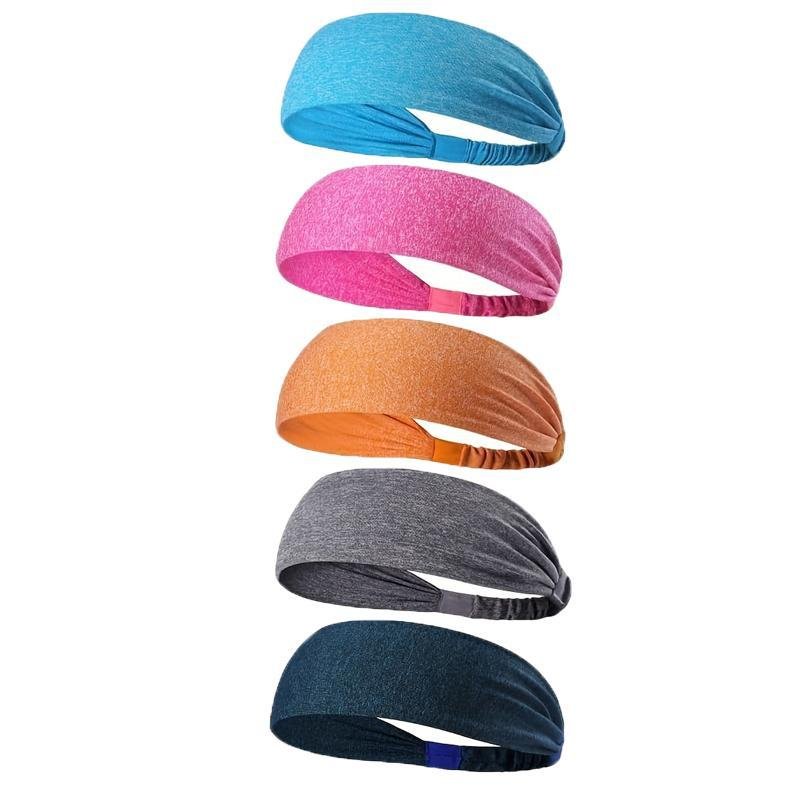 5-Piece Women's Anti-Slip Sports Sweat-Absorbing Headbands Elastic Yoga Fitness Running Headbands Unisex - Image 10