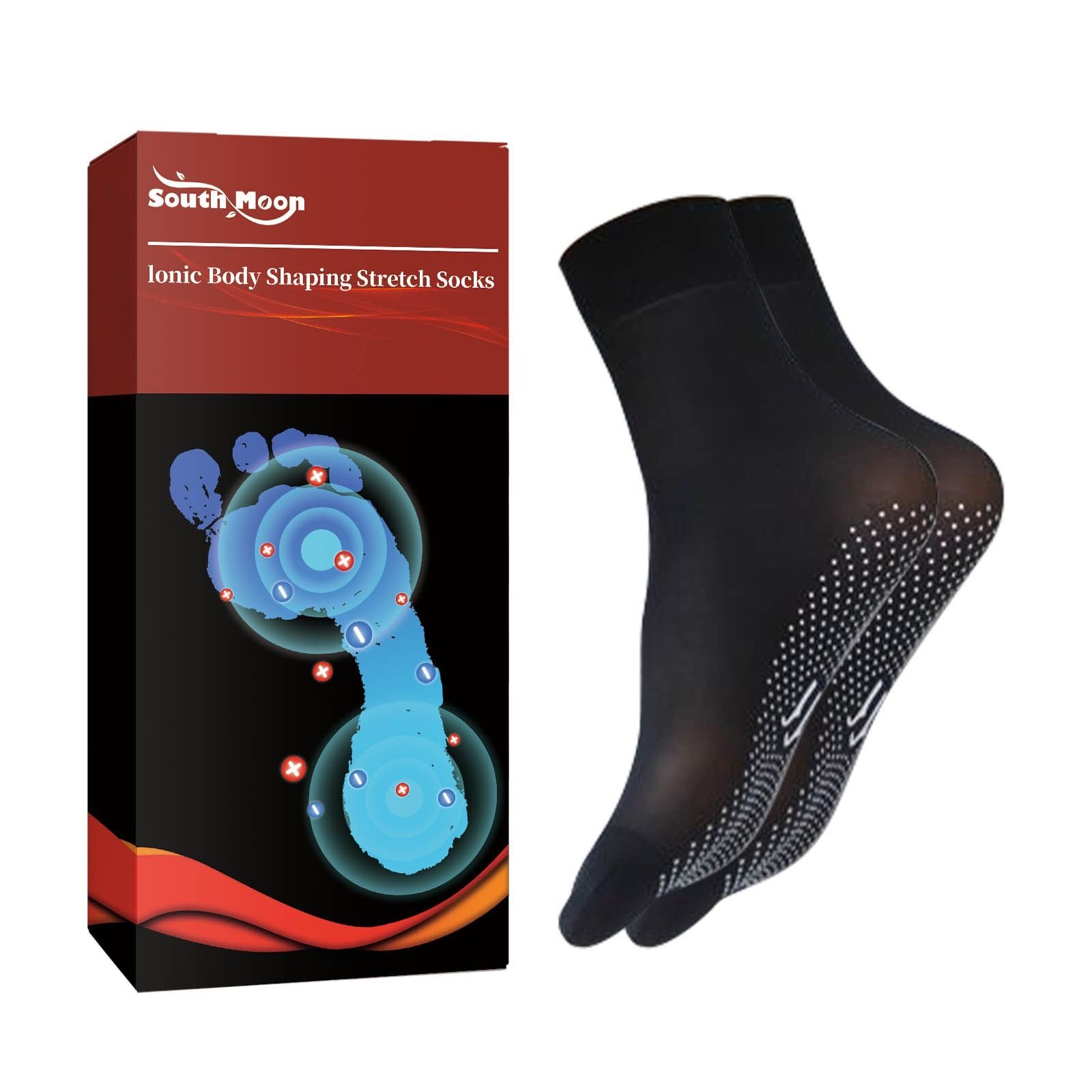 South Moon Ionic Body Shaping Stretch Socks, Outdoor Sports Comfortable Breathable Non-slip Foot Care Elastic Socks - Image 7